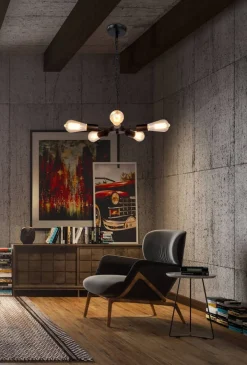 Oświetlenie Jadalni|Oświetlenie Kuchni>Candellux Lighting Sparta lampa wisząca czarny 5X60W E27