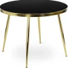 Stoły>MEBEL ELITE Stół do jadalni 100 cm okrągły czarny złote nóżki TILIA