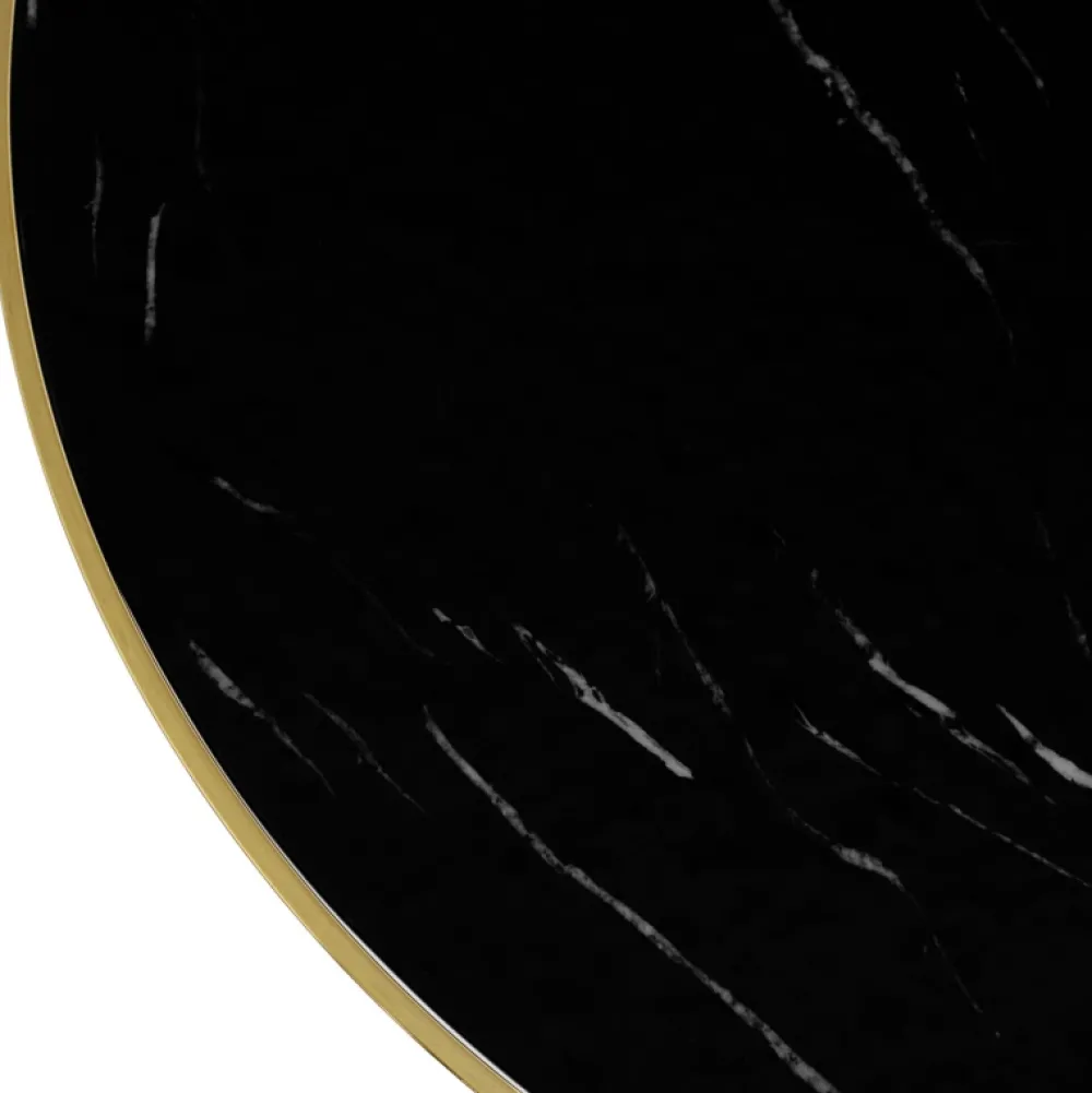 Stoły>MEBEL ELITE Stół do jadalni 100 cm okrągły czarny złote nóżki TILIA