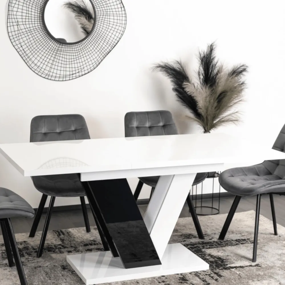 Stoły Rozkładane|Stoły>MEBEL ELITE Stół rozkładany do jadalni 160 cm biały CONRAD