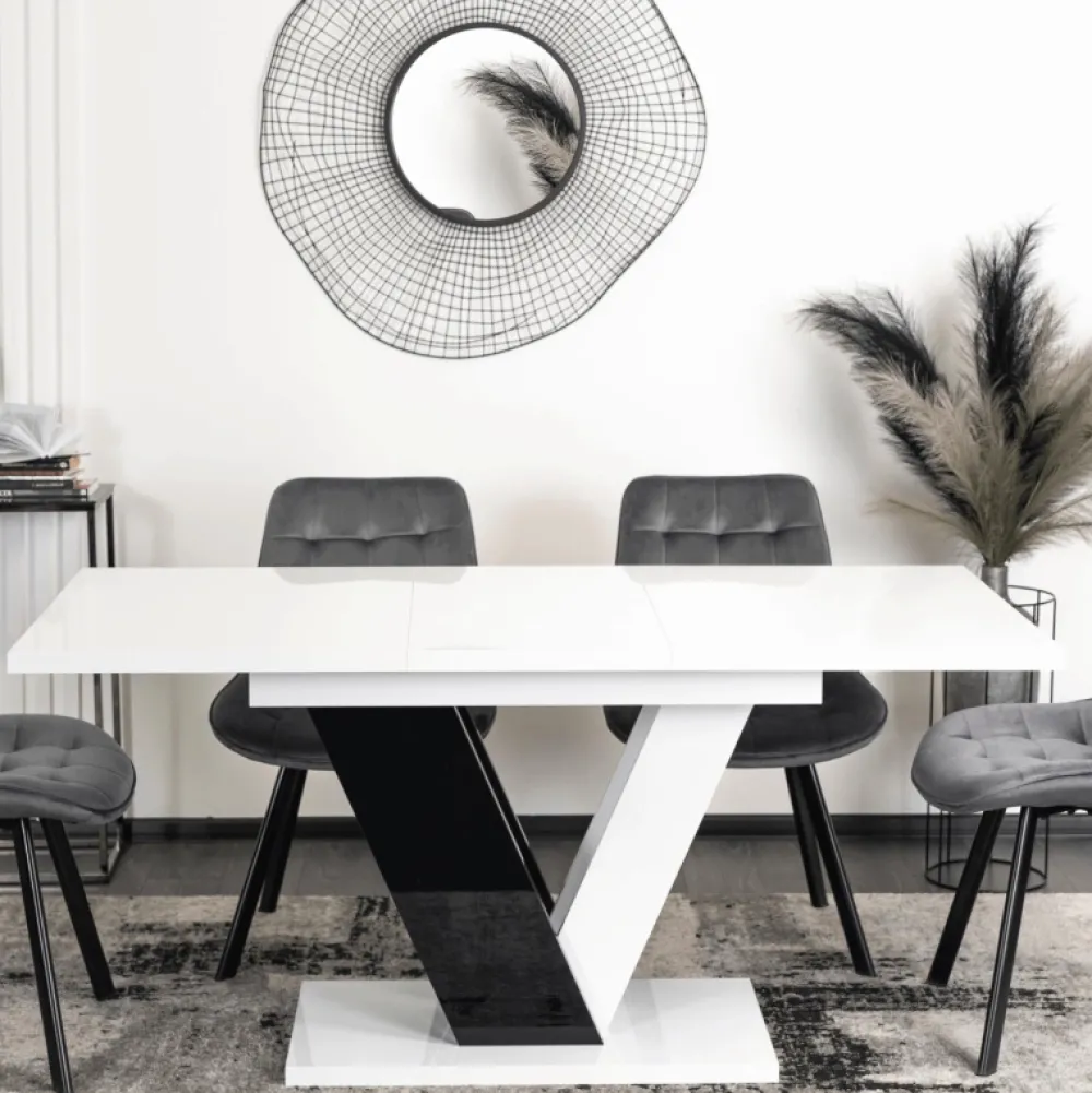 Stoły Rozkładane|Stoły>MEBEL ELITE Stół rozkładany do jadalni 160 cm biały CONRAD