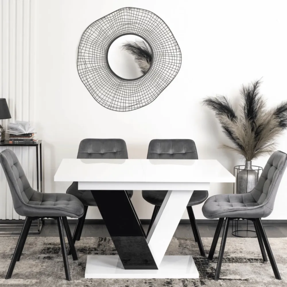 Stoły Rozkładane|Stoły>MEBEL ELITE Stół rozkładany do jadalni 160 cm biały CONRAD