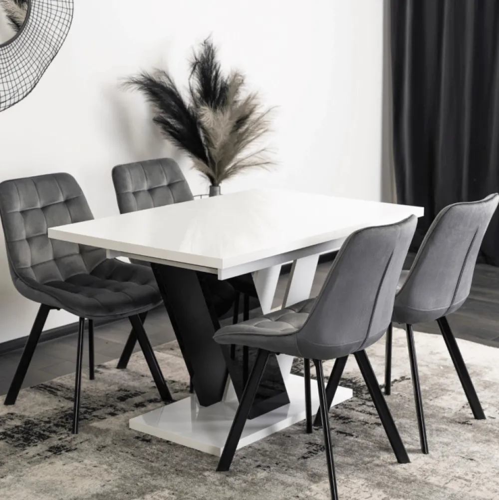 Stoły Rozkładane|Stoły>MEBEL ELITE Stół rozkładany do jadalni 160 cm biały CONRAD