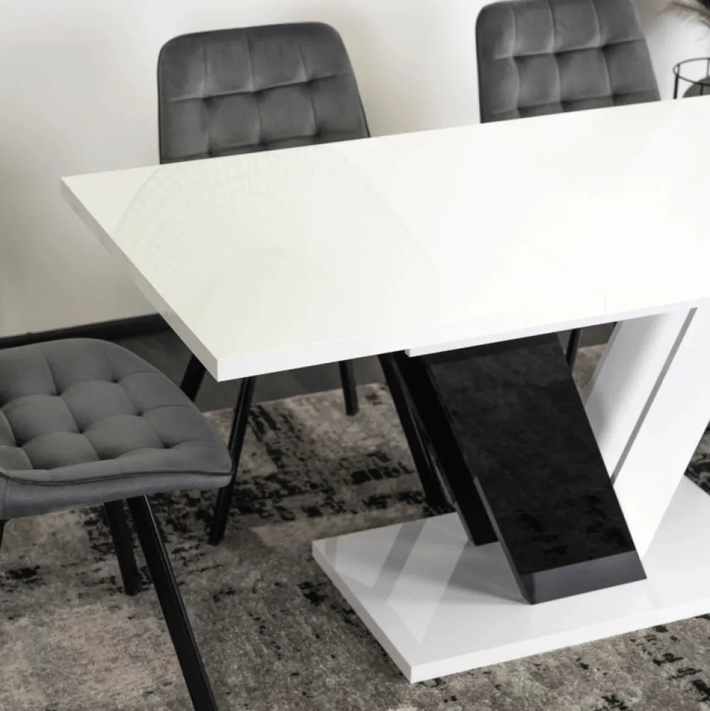 Stoły Rozkładane|Stoły>MEBEL ELITE Stół rozkładany do jadalni 160 cm biały CONRAD