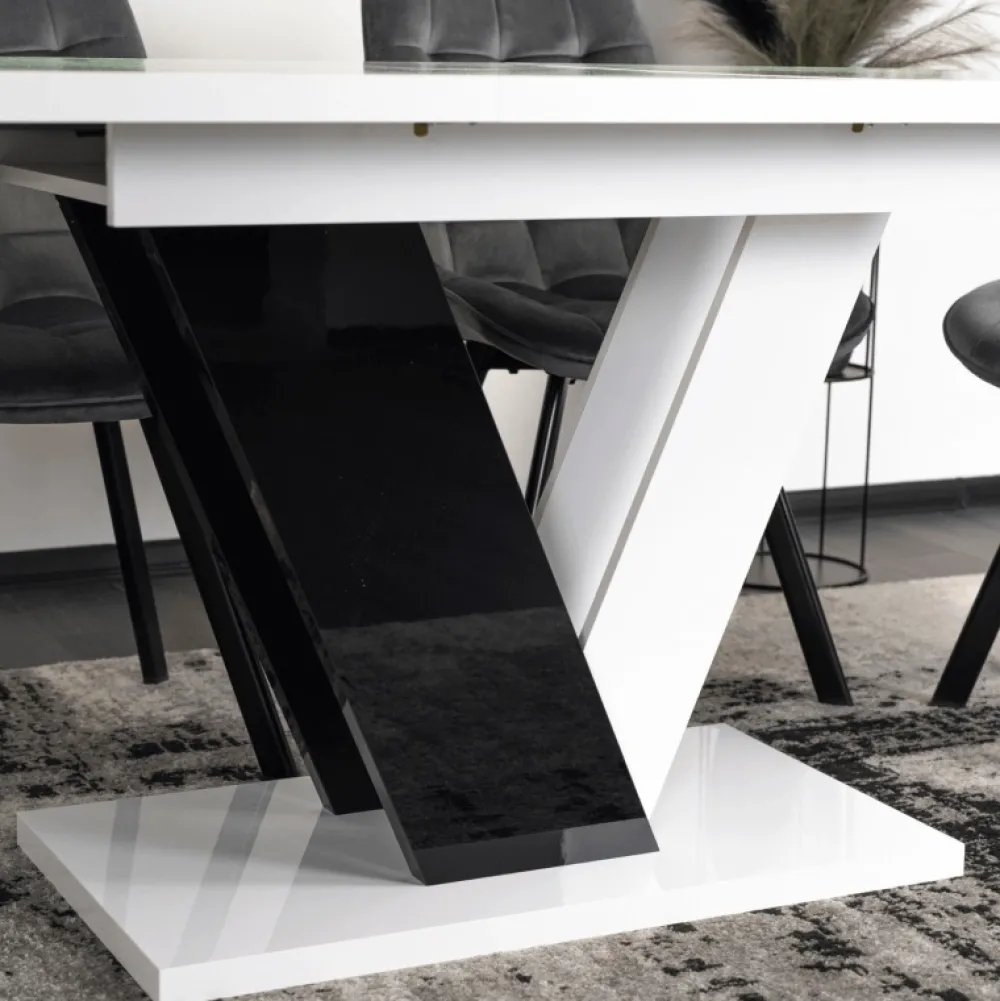 Stoły Rozkładane|Stoły>MEBEL ELITE Stół rozkładany do jadalni 160 cm biały CONRAD