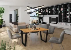 Krzesła|Stoły>Lempert Stół w stylu loftowym KARO 138x67 dąb artisan