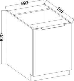 Meble Kuchenne></noscript>Lempert Stojąca szafka kuchenna 60 cm MARGARET orzech okapi