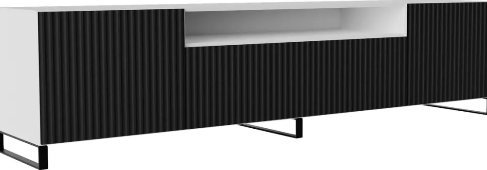 Szafki Rtv>Arton Stojąca szafka RTV 200 cm do salonu pod telewizor TAVIO biały czarny