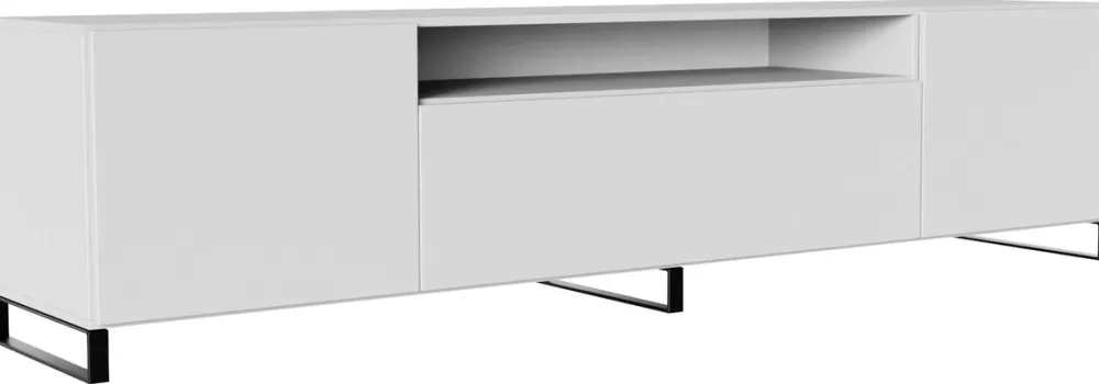 Szafki Rtv>Arton Stojąca szafka RTV na nóżkach 200 cm biała do salonu LANTOS biały