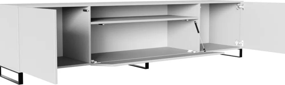 Szafki Rtv>Arton Stojąca szafka RTV na nóżkach 200 cm biała do salonu LANTOS biały