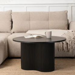 Ławy I Stoliki>MEBEL ELITE Stolik kawowy 80 cm do salonu czarny DORIAN