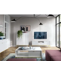 Zestawy Mebli Do Salonu|Ławy I Stoliki></noscript>PIASKI Stolik kawowy w stylu glamour AVANTI biały