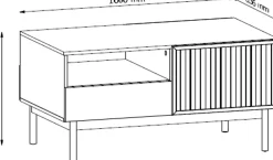 Ławy I Stoliki></noscript>GAŁA MEBLE Stolik kawowy do salonu SOLVO dwustronny z szufladami dąb cremona