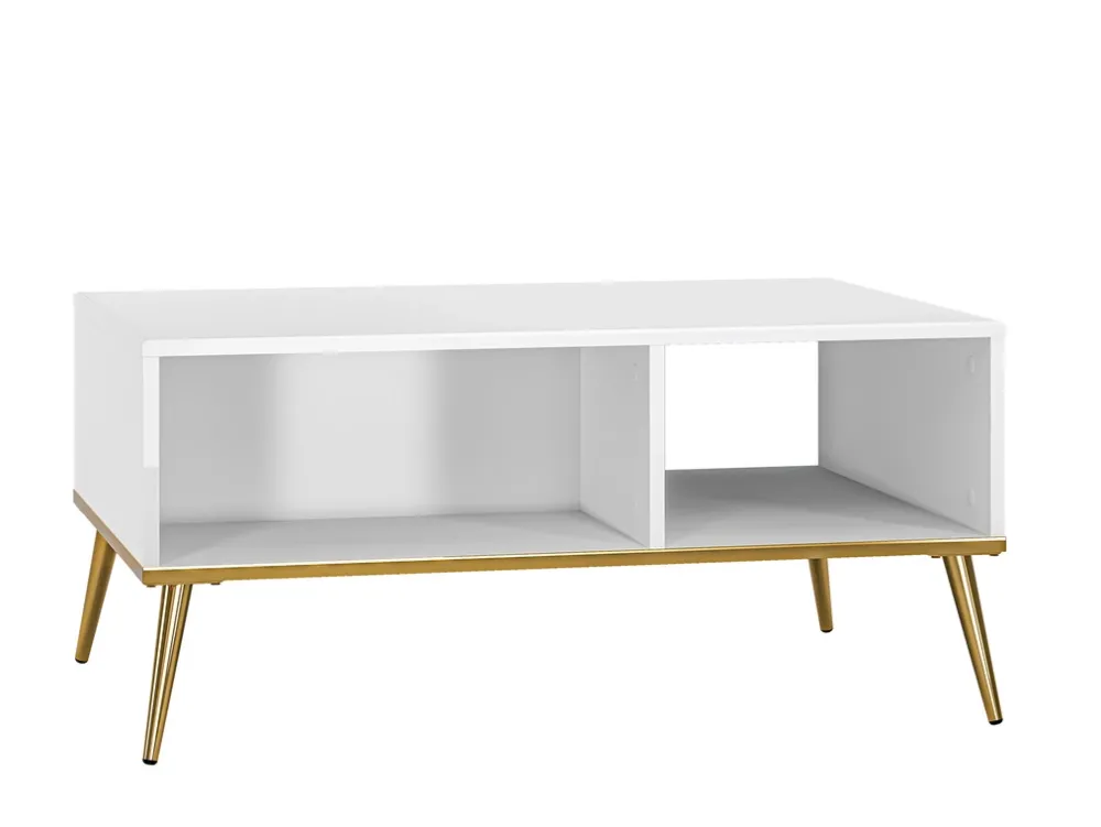 Ławy I Stoliki>ML Meble Stolik kawowy do salonu w stylu glamour GOLDIN biały