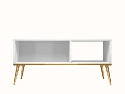 Ławy I Stoliki>ML Meble Stolik kawowy do salonu w stylu glamour GOLDIN biały