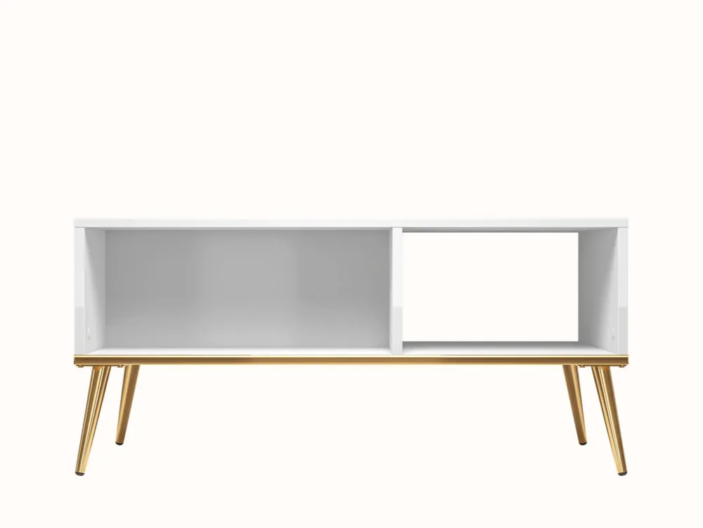 Ławy I Stoliki>ML Meble Stolik kawowy do salonu w stylu glamour GOLDIN biały