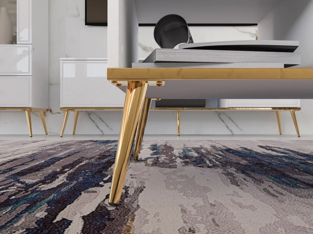 Ławy I Stoliki>ML Meble Stolik kawowy do salonu w stylu glamour GOLDIN biały