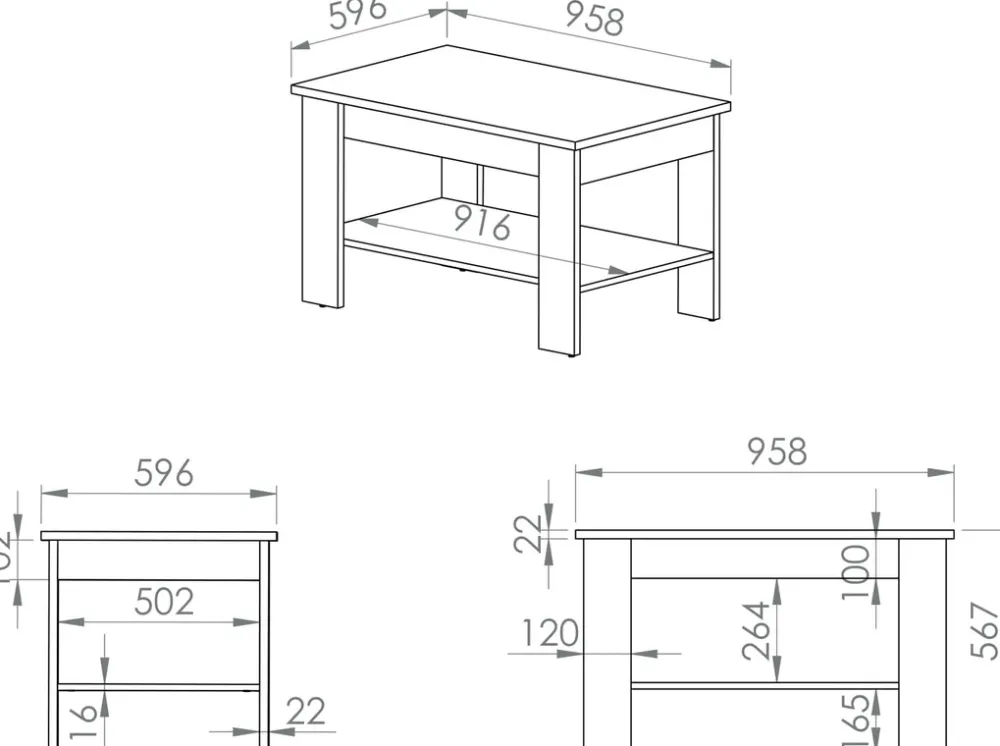 Ławy I Stoliki>ML Meble Stolik kawowy do salonu 60x96 cm ARTIS