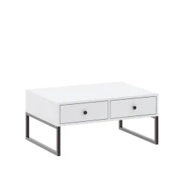 Ławy I Stoliki>INTER MEBLE Stolik kawowy do salonu z szufladkami LAMORI biały