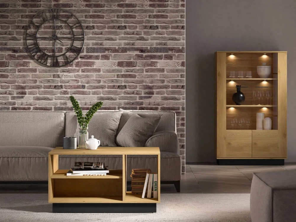 Ławy I Stoliki>ML Meble Stolik kawowy do salonu z wnękami MONELLI dąb stylowy