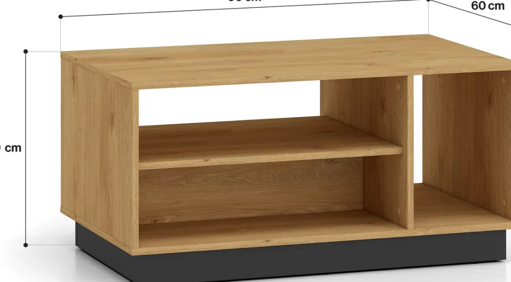 Ławy I Stoliki>ML Meble Stolik kawowy do salonu z wnękami MONELLI dąb stylowy