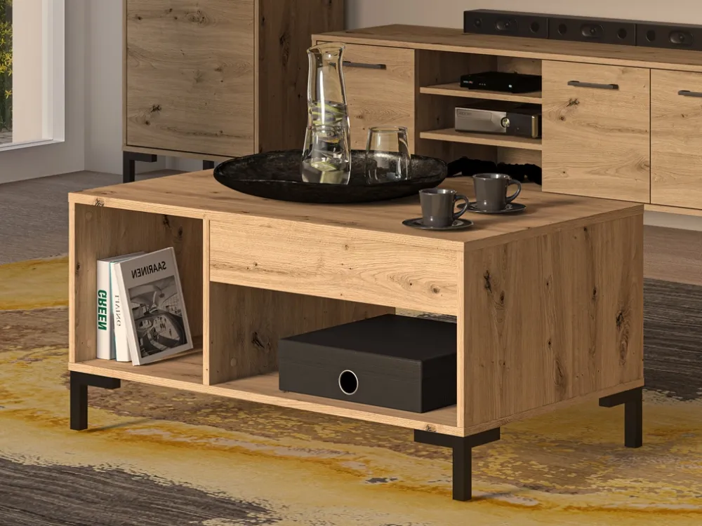 Ławy I Stoliki>ML Meble Stolik kawowy drewniany 60x100 cm NEVIO dąb artisan