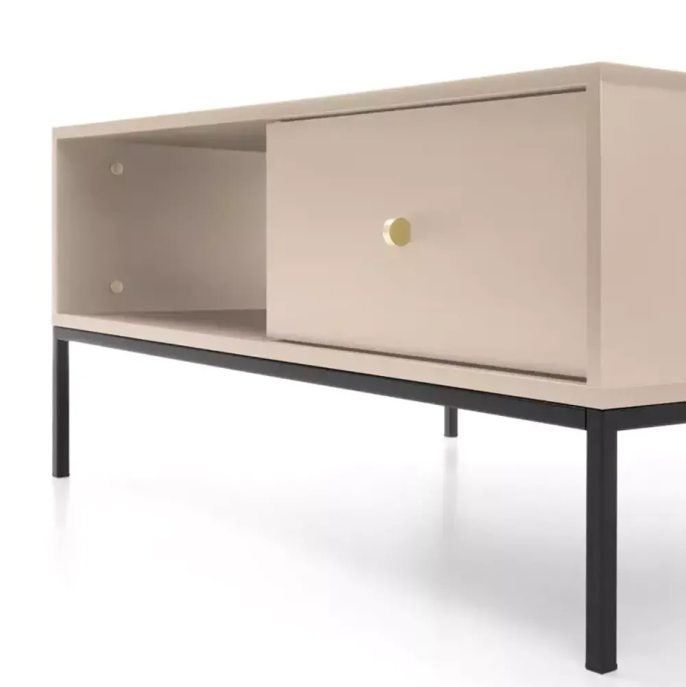 Ławy I Stoliki>PIASKI Stolik kawowy na metalowych nogach MONTI beż