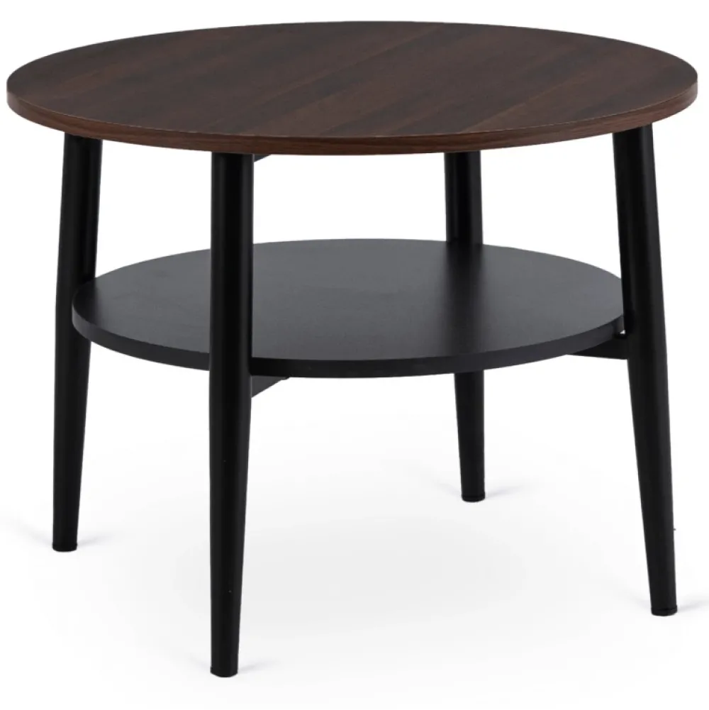 Ławy I Stoliki>MEBEL ELITE Stolik kawowy okrągły do salonu 60 cm orzech PAVIO