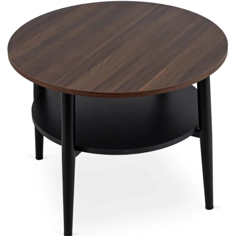 Ławy I Stoliki>MEBEL ELITE Stolik kawowy okrągły do salonu 60 cm orzech PAVIO