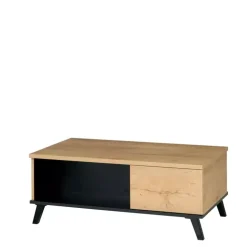 Zestawy Mebli Do Salonu|Ławy I Stoliki>JUREK Stolik kawowy prostokątny ze schowkiem dąb lefkas jasny JOHNY