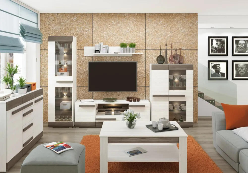 Zestawy Mebli Młodzieżowych|Ławy I Stoliki>ML Meble Stolik kawowy z półką do salonu 67x114 cm BLANCO sosna śnieżna