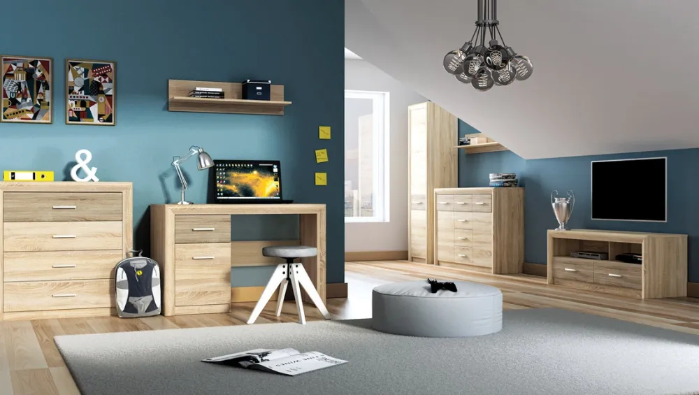 Zestawy Mebli Młodzieżowych|Ławy I Stoliki>ML Meble Stolik kawowy z półką do salonu 115x46 cm CASTEL dąb sonoma