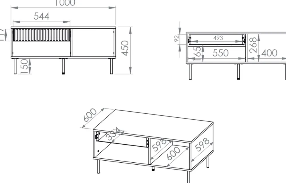 Ławy I Stoliki>ML Meble Stolik kawowy z szufladą do salonu SOPHIE cashmere