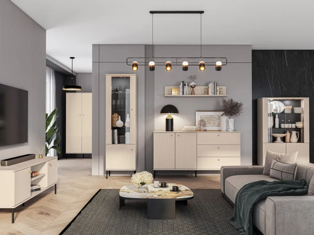 Ławy I Stoliki>ML Meble Stolik kawowy z szufladą do salonu SOPHIE cashmere