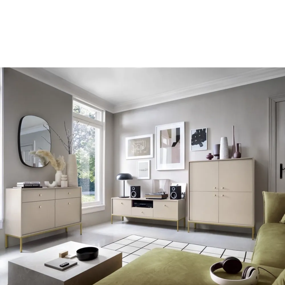 Ławy I Stoliki>PIASKI Stolik kawowy z szufladą MONTI złoty beż