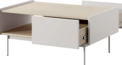 Ławy I Stoliki>PIASKI Stolik kawowy z szufladami do salonu 65x97 cm CRYSTAL kaszmir