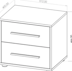 Meble Dla Dzieci|Meble Młodzieżowe></noscript>GiB Meble Stolik nocny do sypialni z szufladami 51 cm MAXIDO kaszmir