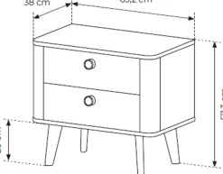 Meble Dla Dzieci|Meble Młodzieżowe></noscript>LASKI Stolik nocny do sypialni z szufladami VELMO dąb barista