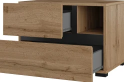 Meble Dla Dzieci|Zestawy Mebli Do Sypialni>Helvetia Stolik nocny do sypialni z szufladami 55 cm CROSS dąb wotan