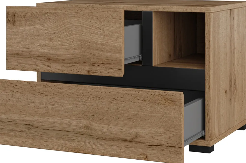 Meble Dla Dzieci|Zestawy Mebli Do Sypialni>Helvetia Stolik nocny do sypialni z szufladami 55 cm CROSS dąb wotan