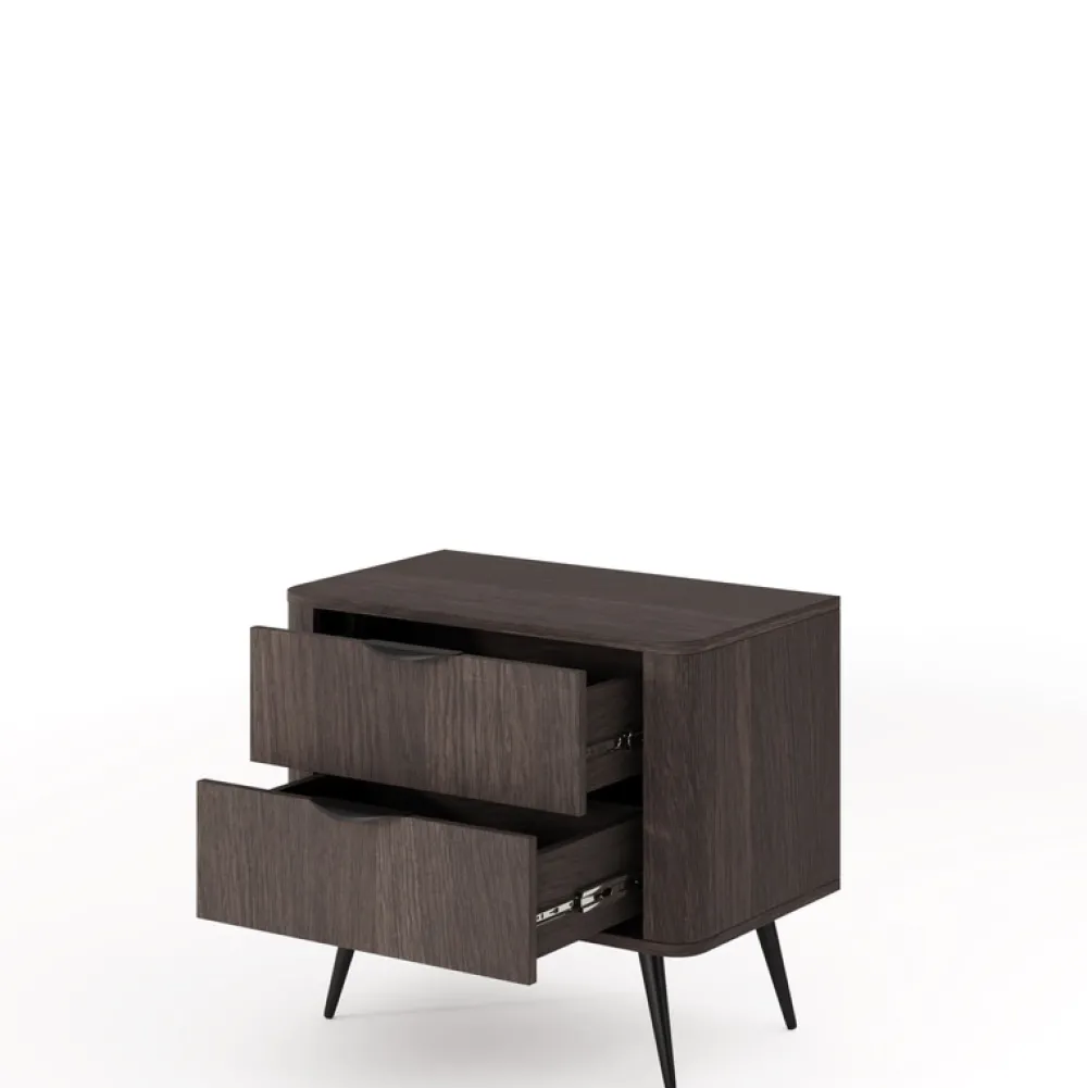 Meble Dla Dzieci|Szafki Nocne>LASKI Stolik nocny do sypialni z szufladami VALIO dąb dunin