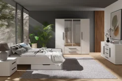 Meble Dla Dzieci|Meble Młodzieżowe></noscript>GiB Meble Stolik nocny do sypialni z szufladami 51 cm MAXIDO biały