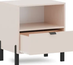 Zestawy Mebli Do Salonu|Szafki Nocne>Stolar Stolik nocny szafka nocna do sypialni beżowy z szufladą CALISSA