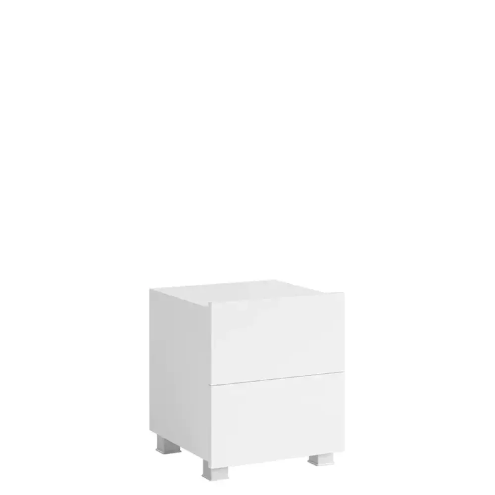 Meble Młodzieżowe|Zestawy Mebli Do Sypialni>GiB Meble Stolik nocny z szufladami połysk MODERN biały