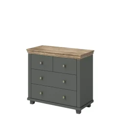 Zestawy Mebli Do Sypialni|Komody>Helvetia Stylowa komoda z szufladami IVORIA zielona