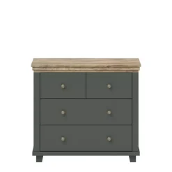 Zestawy Mebli Do Sypialni|Komody>Helvetia Stylowa komoda z szufladami IVORIA zielona