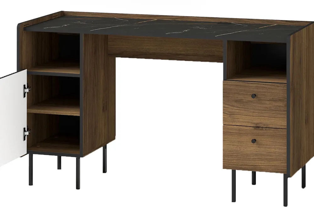 Biurka>DOLMAR Stylowe biurko z dwiema szufladami 135 cm PINNACLE