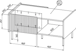 Ławy I Stoliki></noscript>DOLMAR Stylowy stolik kawowy 60 cm PINNACLE