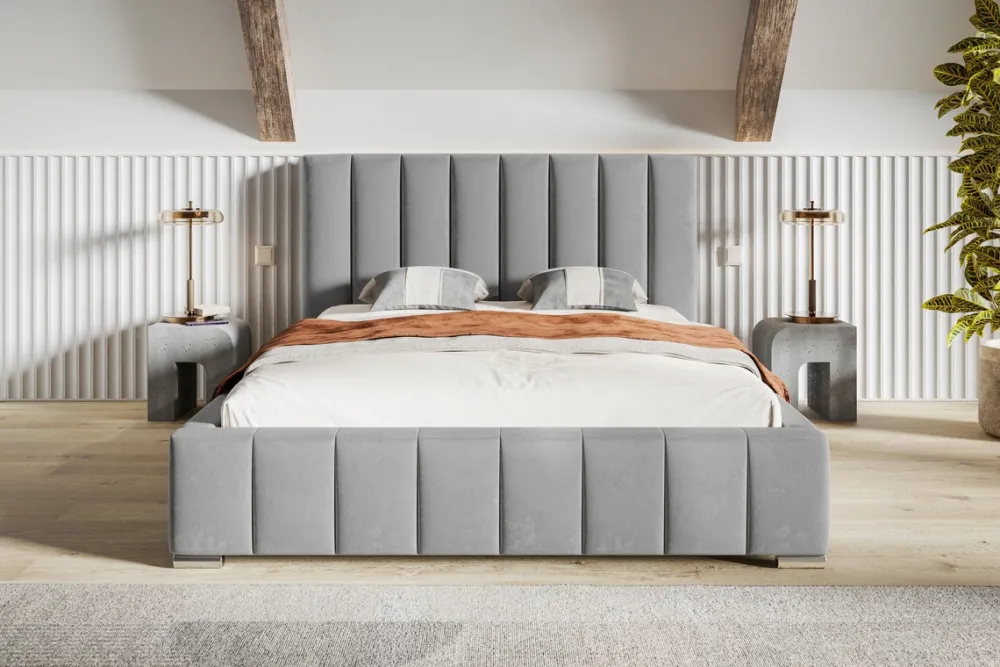 Łóżka Młodzieżowe|Łóżka Z Zagłówkiem>Riban Sypialniane łóżko 140x200 cm tapicerowane SENDY