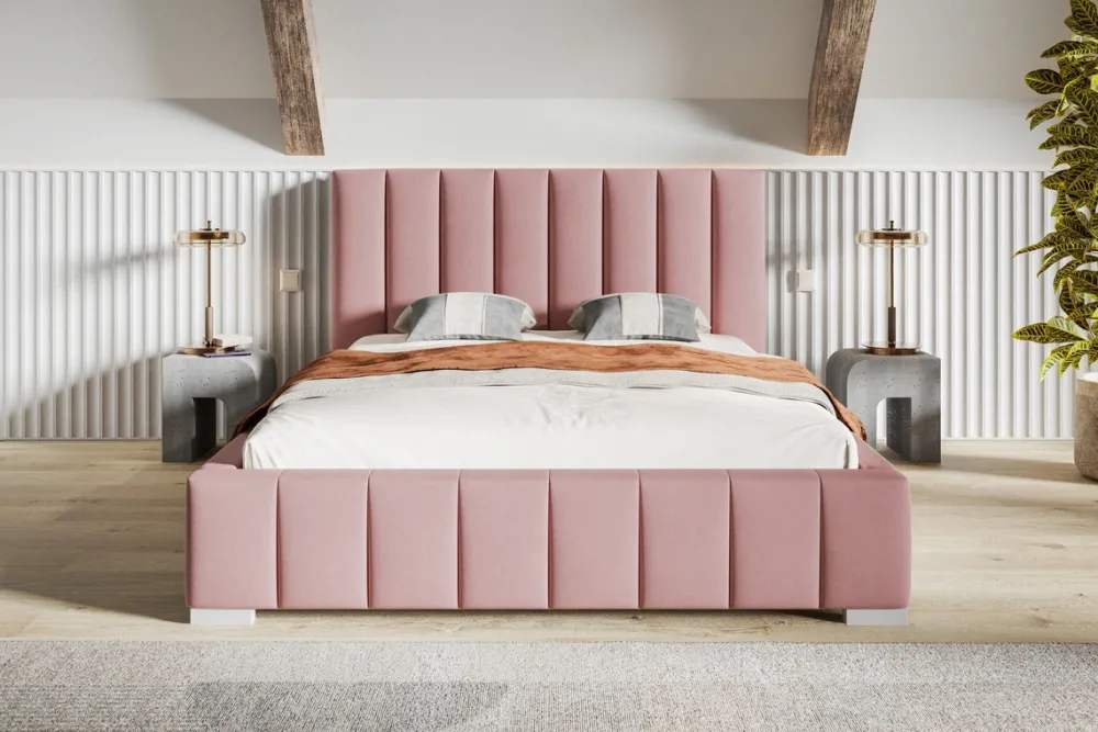 Łóżka Młodzieżowe|Łóżka Z Zagłówkiem>Riban Sypialniane łóżko 140x200 cm tapicerowane SENDY